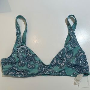 Zimmermann Scoop Bikini Top in Aqua Paisley